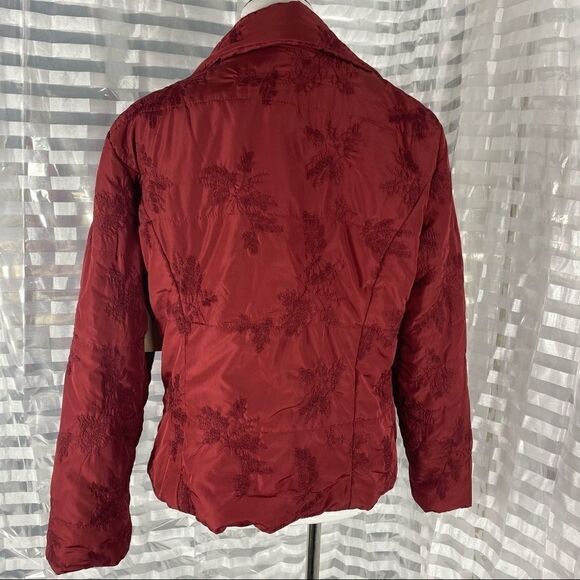 Cold water Creek Red Brocade Snap Up Jacket - Picture 4 of 9